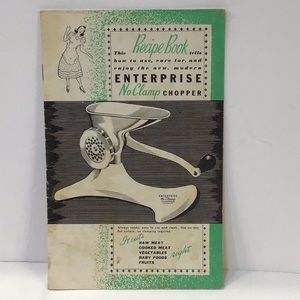 Enterprise food chopper brochure & recipe booklet 15 pages